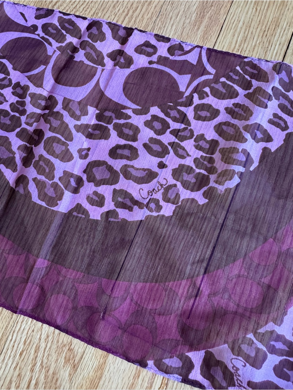 Coach silk cheetah scarf. NEW - Picture 3 of 6